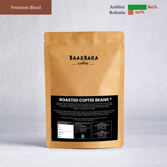 80% Arabica - 20% Robusta Roasted Coffee Beans Premium Blend